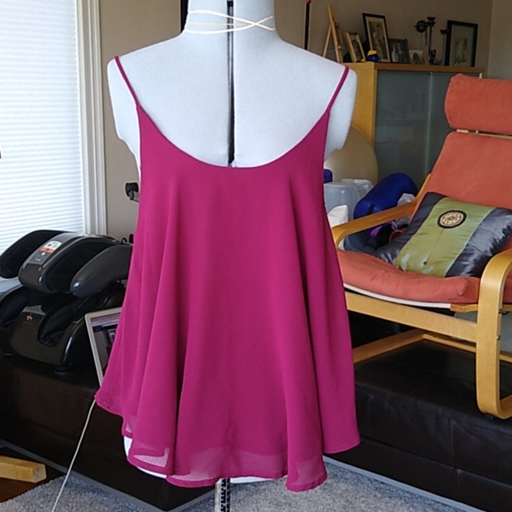 Wine-Colored Flowing Crop Top NWOT
